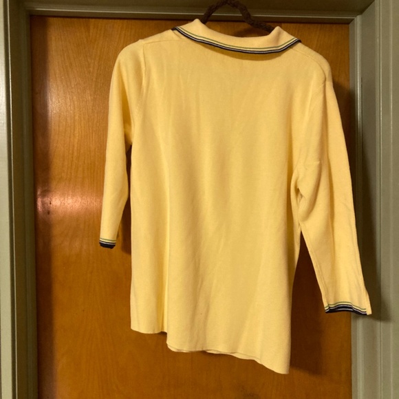 Karen Scott 100% Cotton 3/4 Sleeve Polo Sweater Size Large Made in Australia - Picture 3 of 4